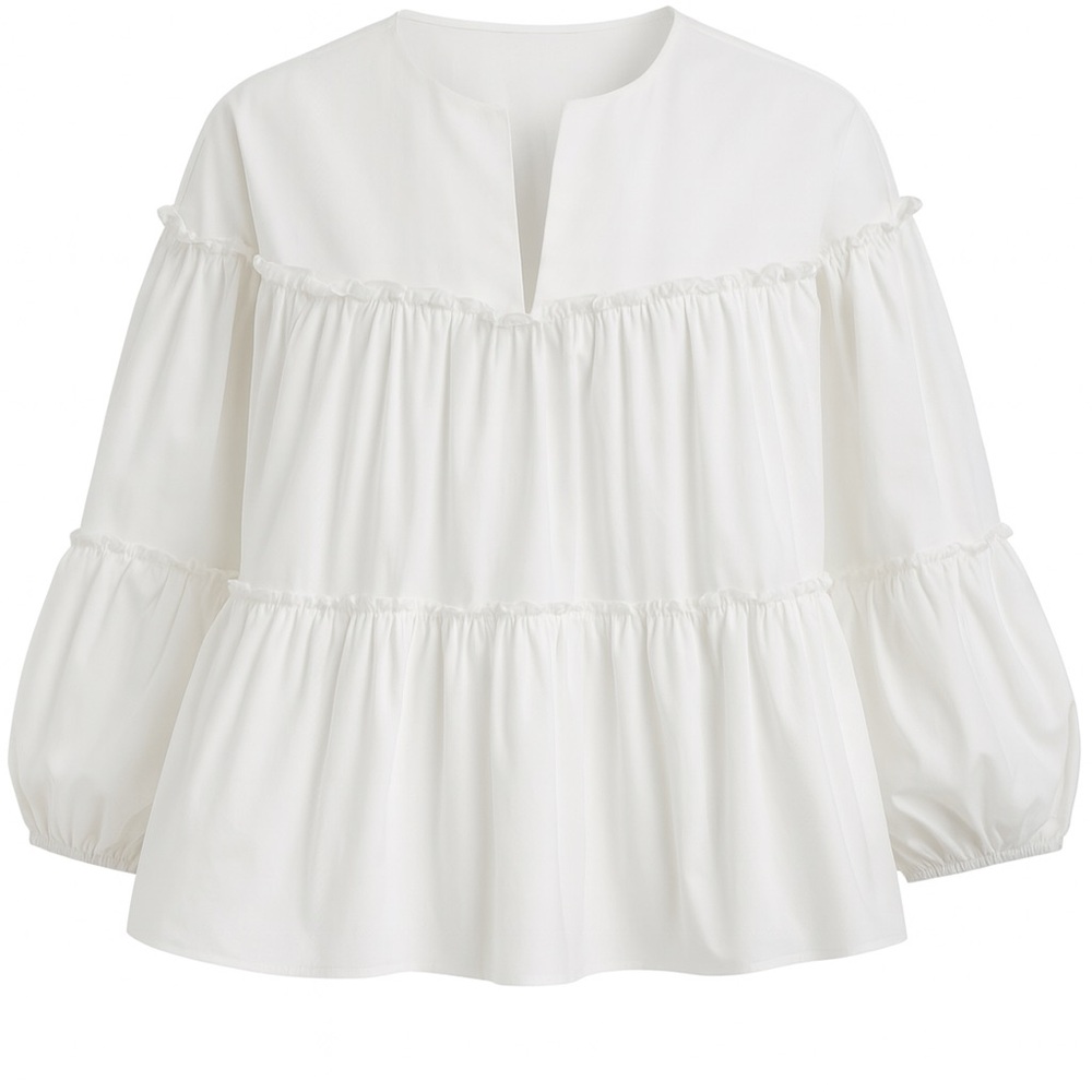 Marc New York by Andrew Marc White Ruffle Blouse – Romantic & Chic